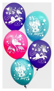 Воздушные шары "Единорог", минни маус (Набор 5 шт) 12 дюйм Disney
