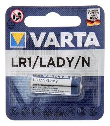 Батарейка алкалиновая Varta Electronics, Lr1-1bl, 6В, блистер, 1 шт. Varta