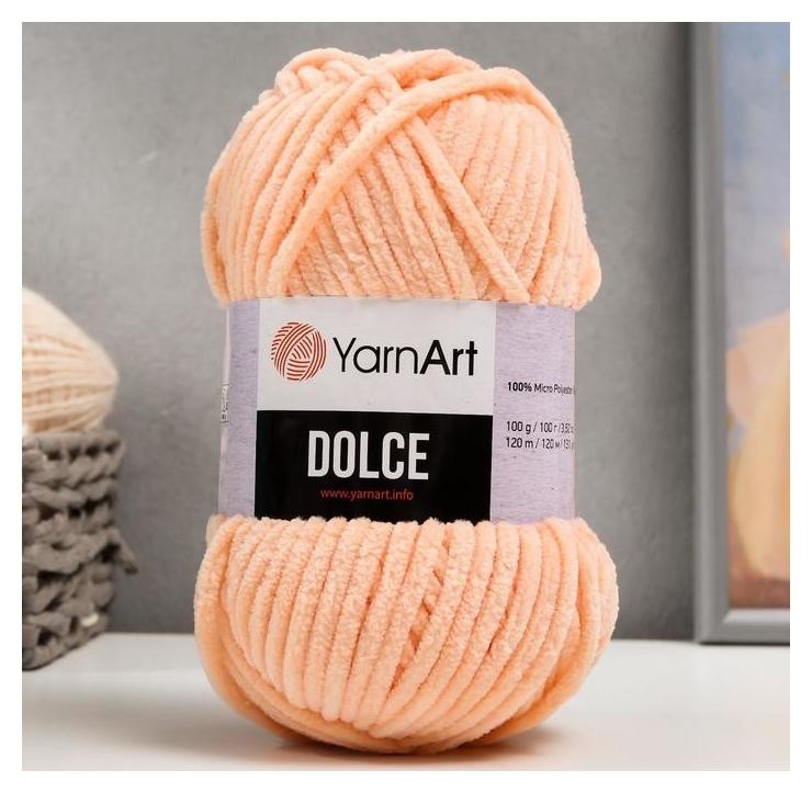 

Пряжа "Dolce" 100% микрополиэстер 120м/100гр (773 персик), Оранжевый