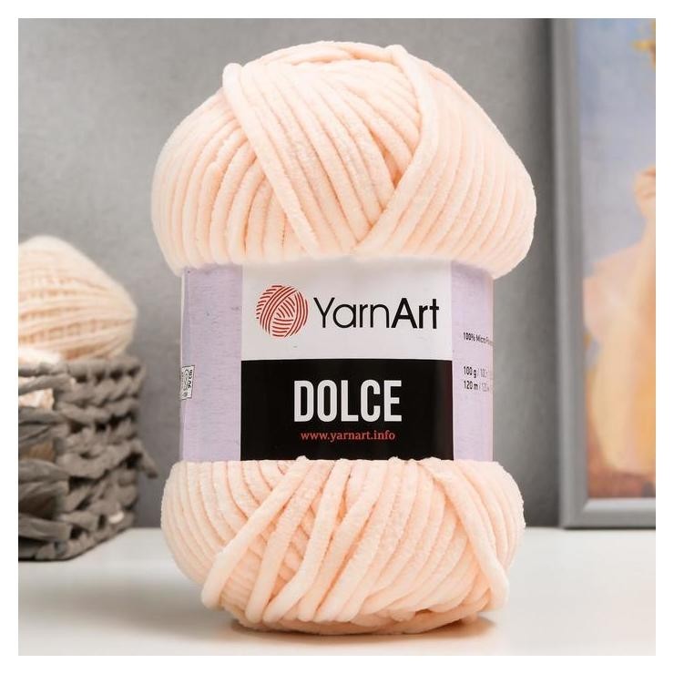 

Пряжа "Dolce" 100% микрополиэстер 120м/100гр (779 св персик), Розовый