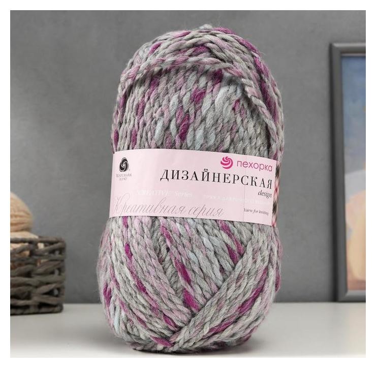 

Пряжа "Дизайнерская" 50% шерсть, 50% акрил 150м/200гр (1235 М), Разноцветный