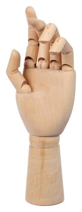 Деревянная фигура анатомические детали: рука левая мужская, высота 31 см