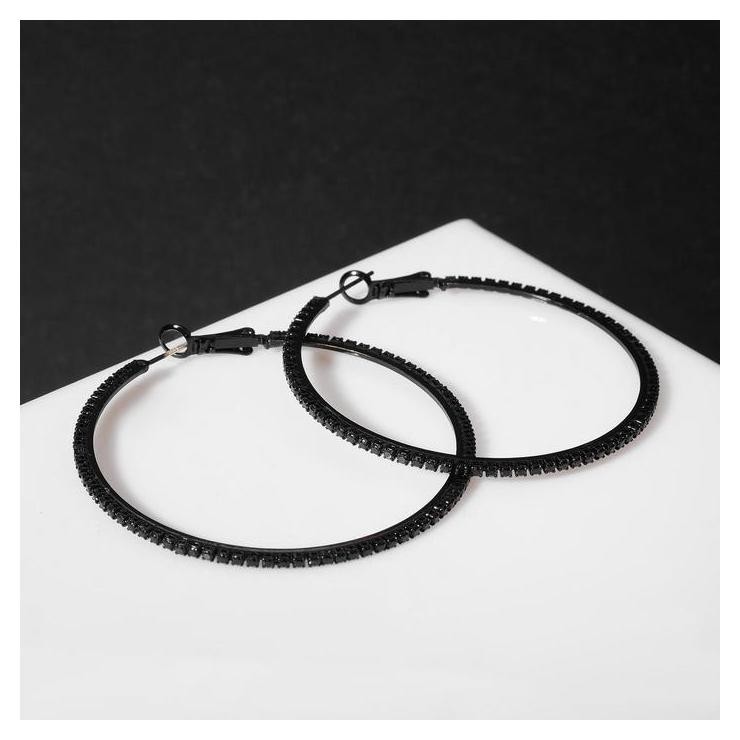 

Серьги-кольца "Классика"новая D= 5, цвет чёрный