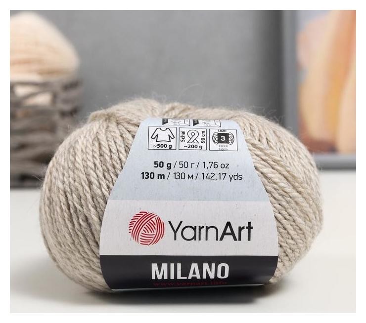 

Пряжа "Milano" 8%альпака, 20%шерсть, 8%вискоза, 64%акрил 130м/50гр (870), Бежевый