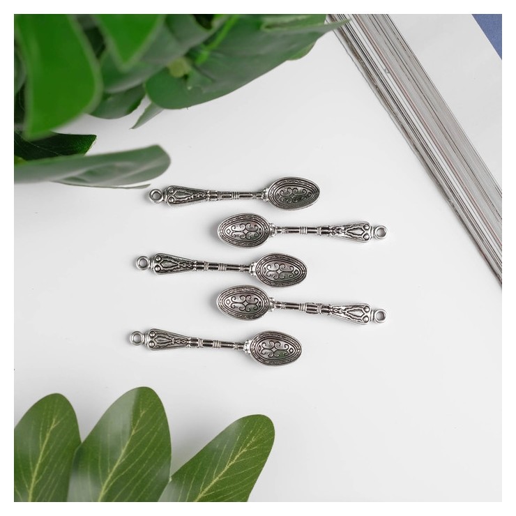 

Сувенир кошельковый металл "Ложка ажурная" (А40840) 5х1 см, Серебристый