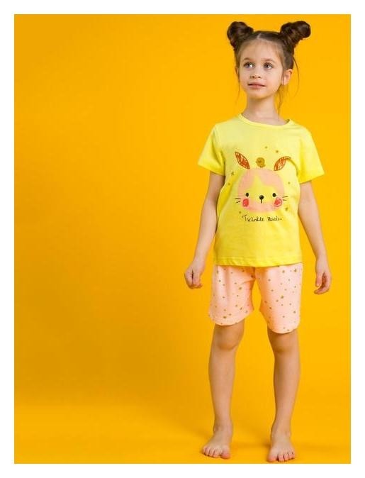 

Пижама для девочки "Twinkle Rabbit", рост 104-110 см, цвет жёлтый/розовый