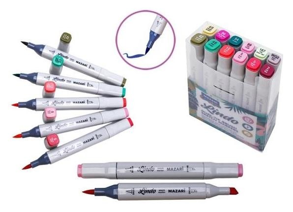 

Набор двусторонних маркеров для скетчинга Mazari Lindo Flowers Colors (Цветочная гамма), 12 цветов, Разноцветный