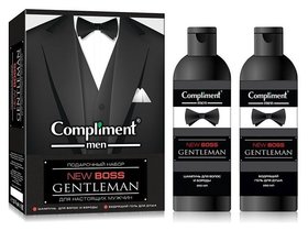 Подарочный набор мужской №1770 New Boss Gentleman Шампунь для волос и бороды + Гель для душа Compliment