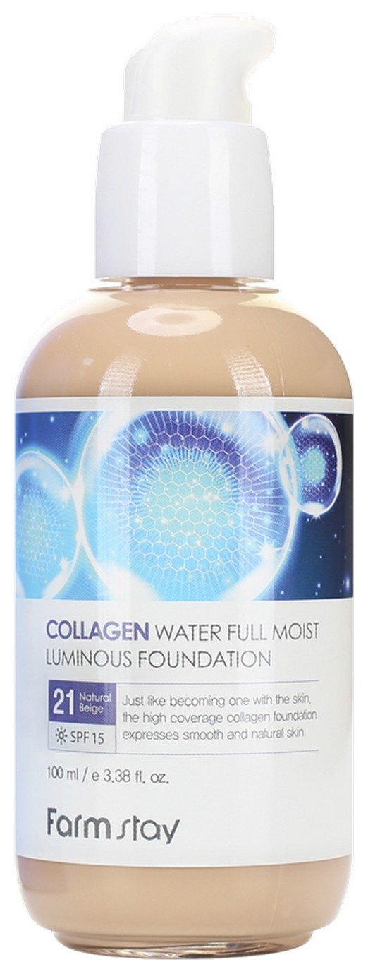 Тональный крем с эффектом сияния коллагеновый Collagen Water Full Moist FarmStay