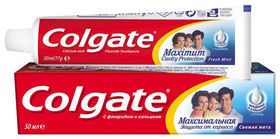 Зубная паста Максимальная защита от кариеса Свежая мята Colgate