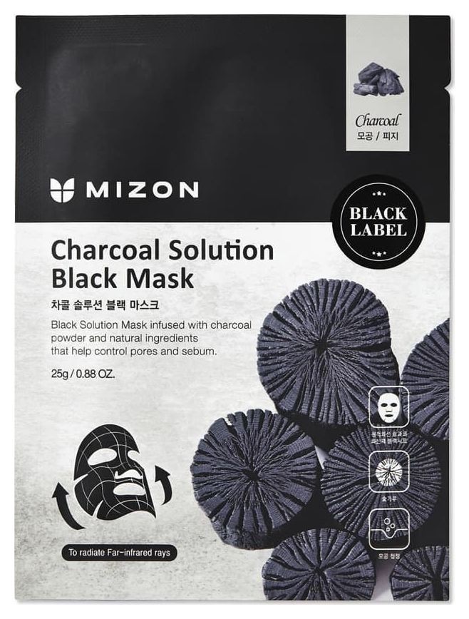 Mizon маска для лица C древесным углем Charcoal Solution Black Mask Mizon