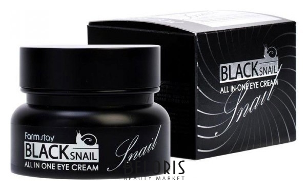 Многофункциональный крем с муцином черной улитки для кожи вокруг глаз Black Snail Eye Cream FarmStay All-in-One