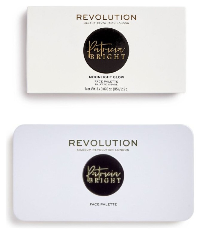 Палетка для макияжа лица: румяна, бронзер, хайлайтер Patricia Bright Face Palette  Makeup Revolution