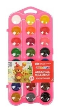 Акварель медовая, 24 цвета, без кисти  Невская палитра