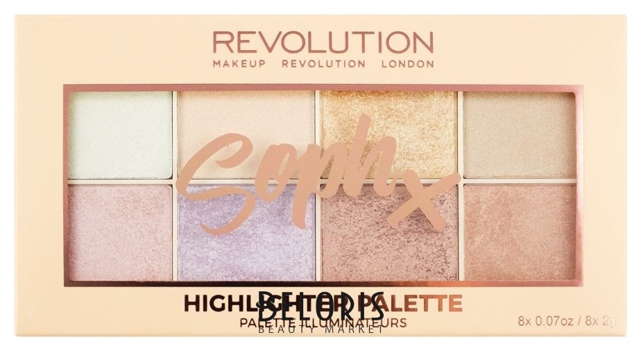 Палетка хайлайтеров Soph x Highlighter Palette Makeup Revolution Soph X