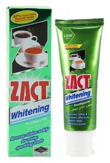 Зубная паста отбеливающая для любителей кофе и чая Zact Whitening LION