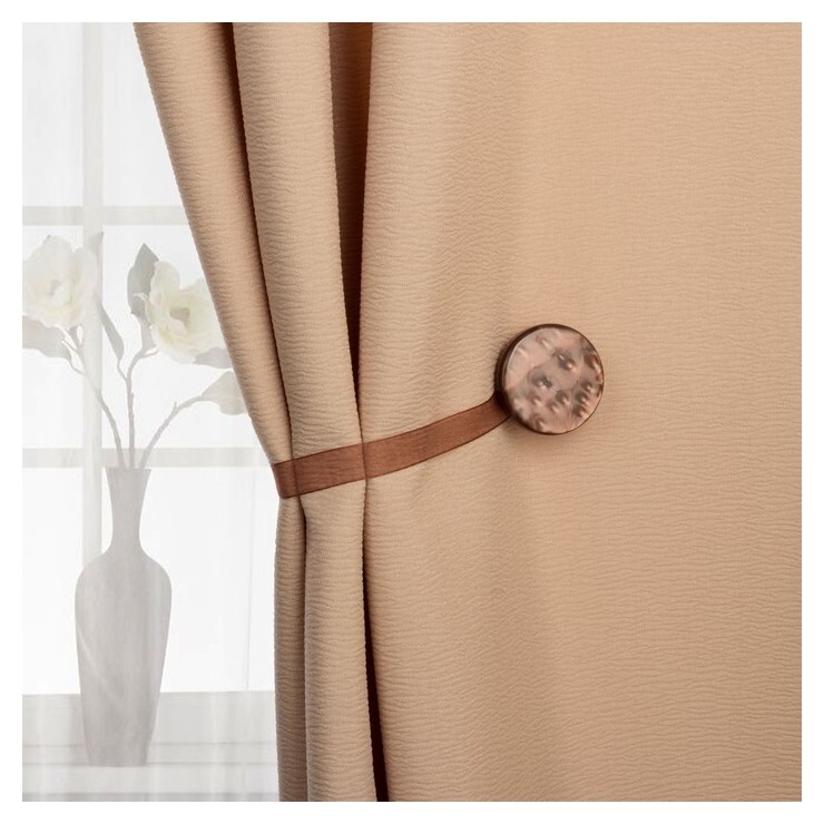 Подхват для штор «Жемчужина», 4 × 4 см, цвет коричневый  Арт узор