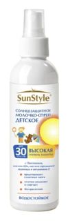 Детское солнцезащитное молочко-спрей SPF 30 UV (A+B) водостойкое Sun Style