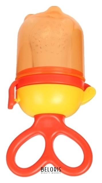 Изделие для прикорма с силиконовой сеточкой, вращающийся поршень, цвет оранжевый Mum&baby