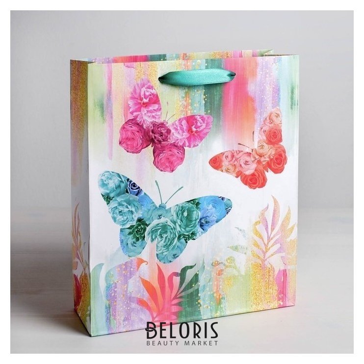 Пакет ламинированный вертикальный «Бабочки», ML 23 × 27 × 8 см Дарите счастье