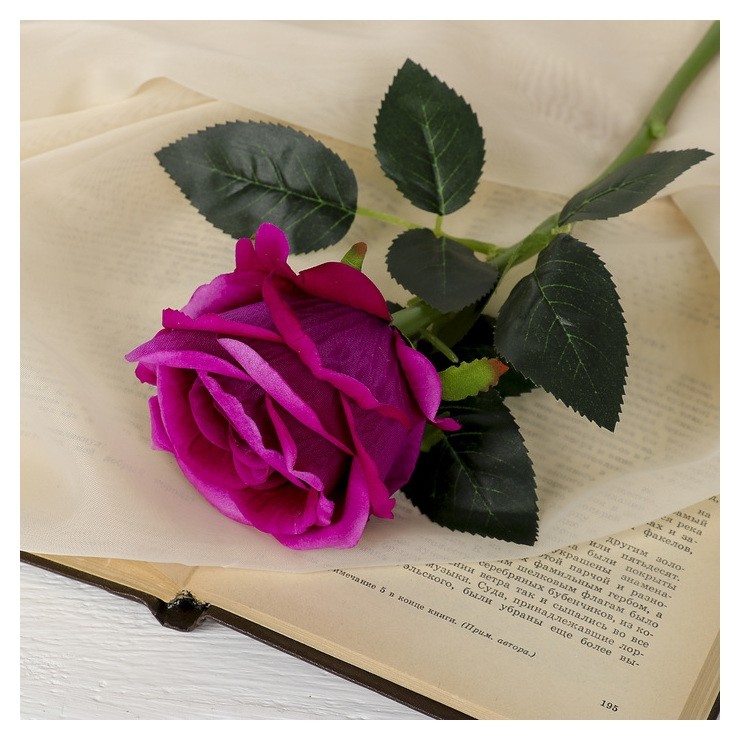 Цветы искусственные "Роза венесуэльская" 8*23 см, фиолетовая