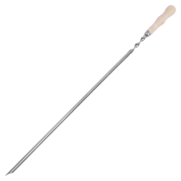 Шампур уголком с деревянной ручкой, 610 х 10 х 1,5 мм
