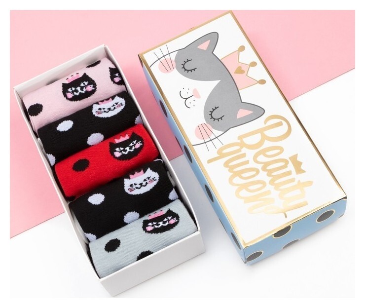 Набор женских носков Королева вечеринки 5 пар, р-р 36-39  Kaftan