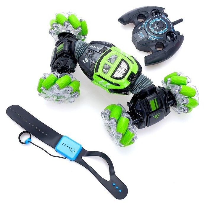 Машинка-перевёртыш Hyper Skidding с управлением жестами, цвет зелёный 