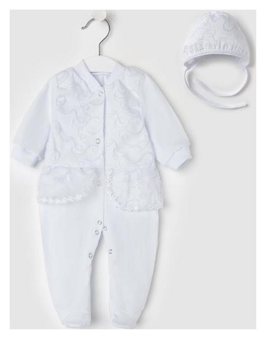 

Комплект для новорожденного (Комбинезон, чепчик), цвет белый, рост 56-62 см