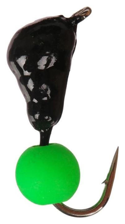 Мормышка безнасадочная «Муравей» с ушком, вес 0,45 г, шарик зелёный, 5 шт.