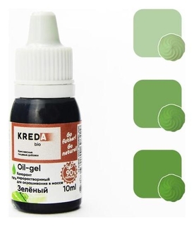 Краситель пищевой Kreda Bio Oil-gel 05 жирорастворимый зеленый, 10 мл Kreda
