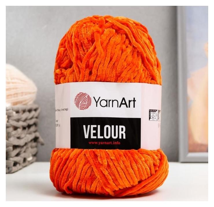 

Пряжа "Velour" 100% микрополиэстер 170м/100г (865 рыжий), Оранжевый