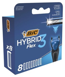 Сменные кассеты BIC 3 Flex Hybrid 3 лезвия, 8 шт. BIC