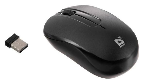 Мышь Defender Hit Mm-495, беспроводная, оптическая, 1600 Dpi, 2хaaa, Usb, черная  Defender