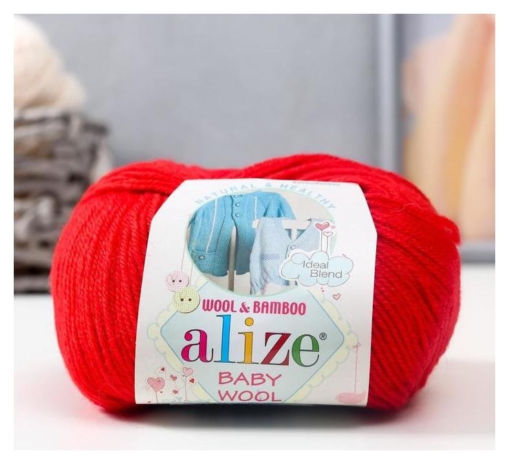 

Пряжа "Baby Wool" 40% шерсть, 40% акрил, 20% бамбук 175м/50гр (56), Красный