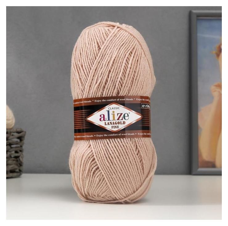 

Пряжа "Lanagold Fine" 49% шерсть, 51% акрил 390м/100гр (585), Бежевый