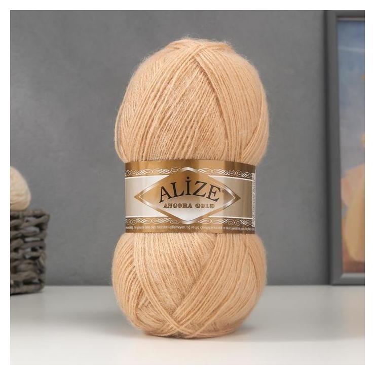 

Пряжа "Angora Gold" 20% шерсть, 80% акрил 550м/100гр (95 св.песочный), Бежевый
