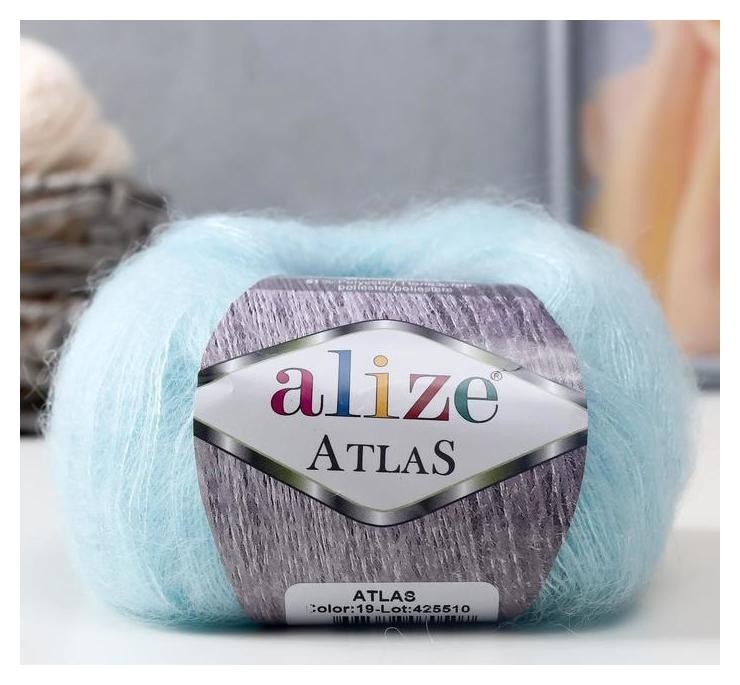 

Пряжа "Atlas" 49% шерсть, 51% полиэстер, 250м/50гр (19 айсберг), Голубой