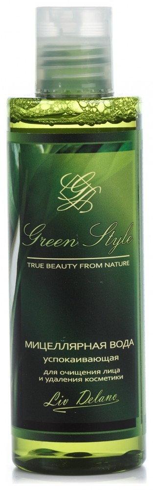 Мицеллярная вода успокаивающая для очищения лица и удаления косметики Liv Delano Green style