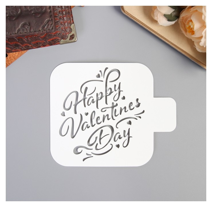 

Трафарет пластик "Happy Valentines Day" 9х9 см