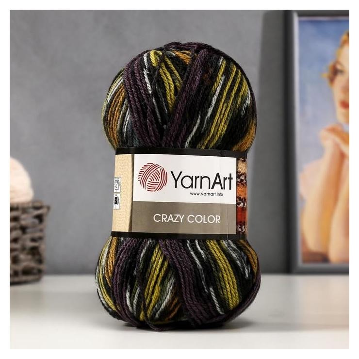 

Пряжа "Crazy Color" 25% шерсть, 75% акрил 260м/100гр (170), Разноцветный