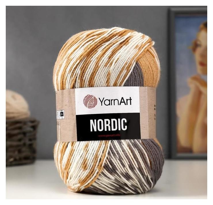 

Пряжа "Nordic" 20% шерсть, 80% акрил 510м/150гр (657), Разноцветный