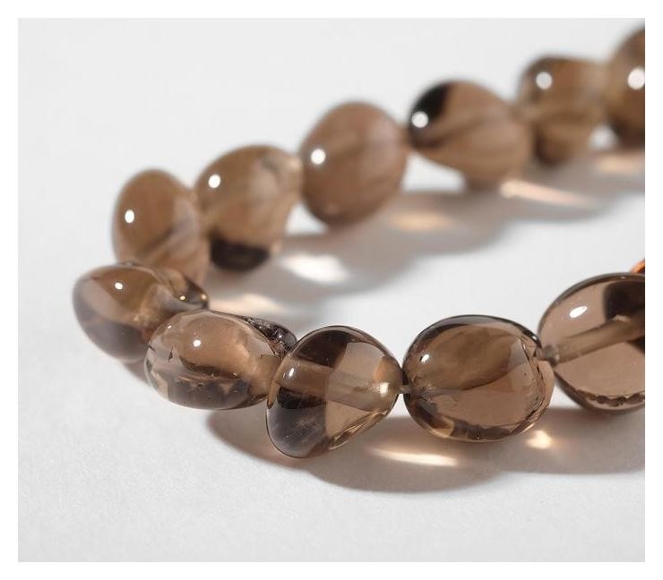 

Бусины на нити галтовка мелкая обработанная "Раухтопаз", 38см, Коричневый