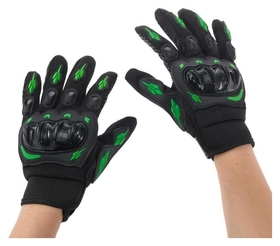 Перчатки для езды на мототехнике, с защитными вставками, пара, размер L, черно-зеленый 