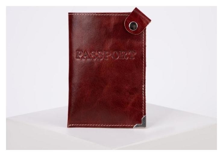 Обложка для паспорта, отдел на клапане, цвет коричневый