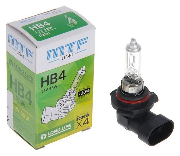 

Лампа автомобильная Mtf, Standard+30%, HB4 9006, 12 В, 55 Вт, Hs12b4