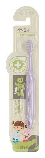 Зубная щетка детская 4-6 лет мягкая жесткость щетины Kids safe  CJ Lion