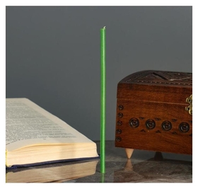 Свечи ритуальные восковые, 18 см, 5 штук, зеленые 