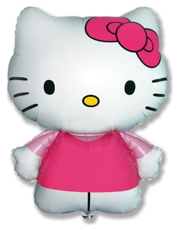 

Шар фольгированный 26"фигура"hello Kitty. котенок с бантиком" розовый, 1шт. в упак.