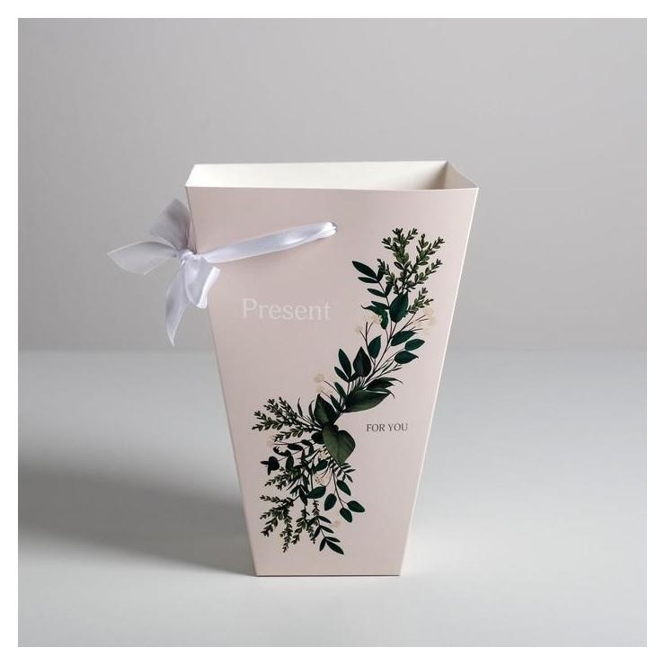 

Переноска для цветов на лентах Present For You, 17 х 25 х 9 см, Розовый